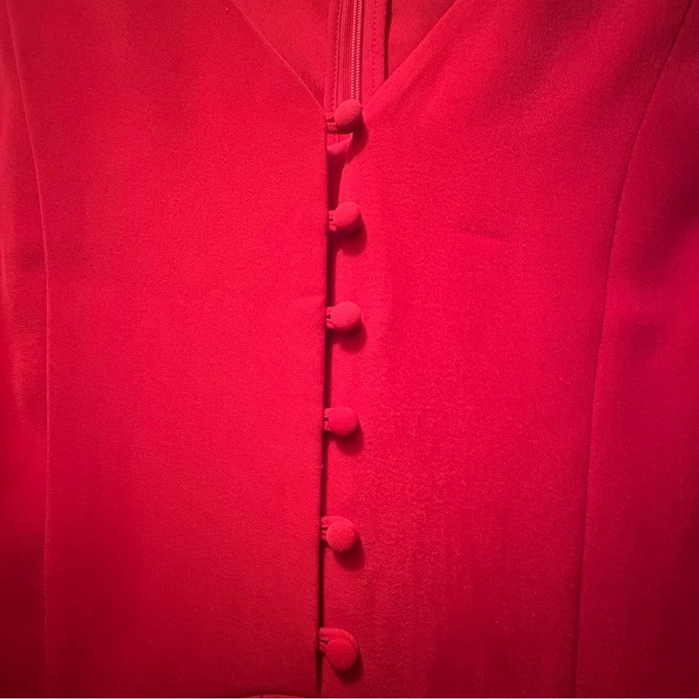 Ann Taylor Red Long Sleeve A-Line Dress NWT - Picture 6 of 9
